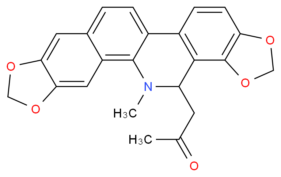 1-{24-methyl-5,7,18,20-tetraoxa-24-azahexacyclo[11.11.0.0<sup>2</sup>,<sup>1</sup><sup>0</sup>.0<sup>4</sup>,<sup>8</sup>.0<sup>1</sup><sup>4</sup>,<sup>2</sup><sup>2</sup>.0<sup>1</sup><sup>7</sup>,<sup>2</sup><sup>1</sup>]tetracosa-1,3,8,10,12,14(22),15,17(21)-octaen-23-yl}propan-2-one_分子结构_CAS_37687-34-6