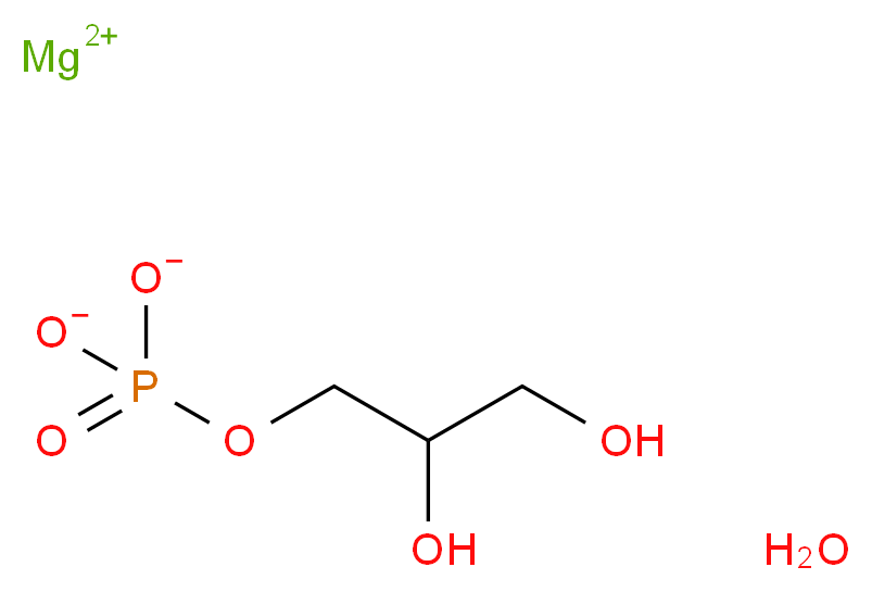 magnesium(2+) ion 3-(phosphonatooxy)propane-1,2-diol hydrate_分子结构_CAS_927-20-8