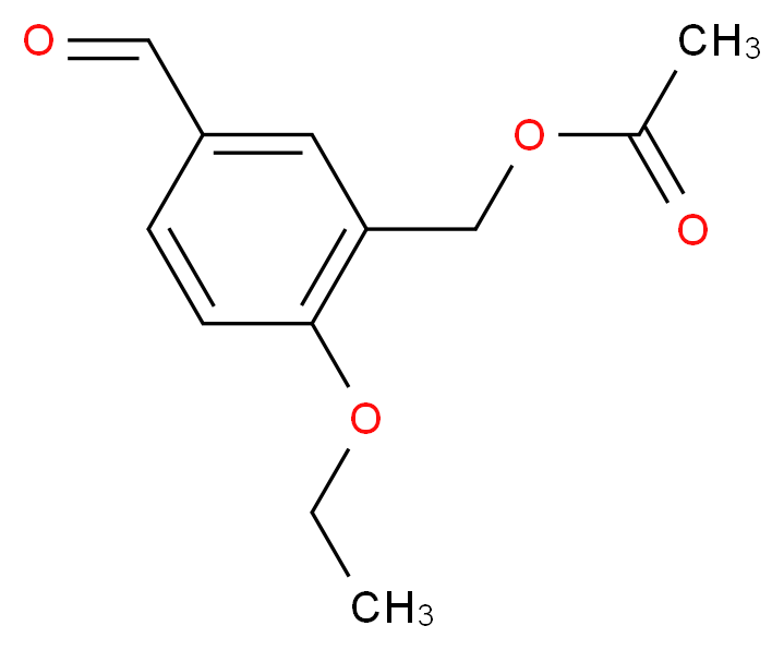 (2-ethoxy-5-formylphenyl)methyl acetate_分子结构_CAS_915923-52-3