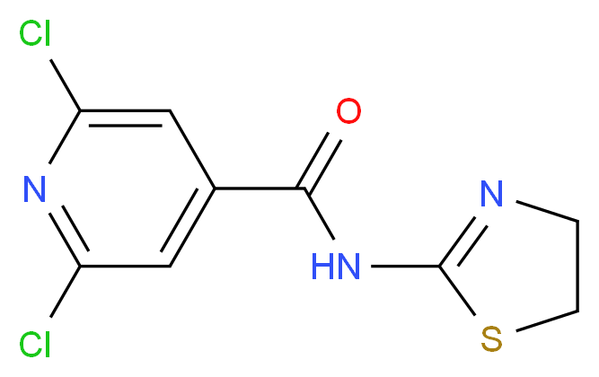 N4-(4,5-dihydro-1,3-thiazol-2-yl)-2,6-dichloroisonicotinamide_分子结构_CAS_)