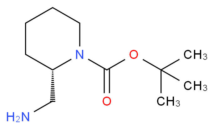 (S)-2-Aminomethyl-piperidine-1-carboxylic acid tert-butyl ester_分子结构_CAS_475105-35-2)