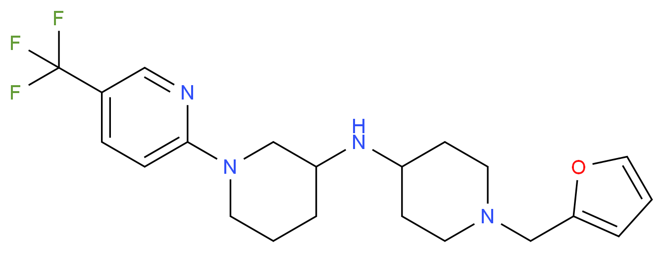 N-[1-(2-furylmethyl)-4-piperidinyl]-1-[5-(trifluoromethyl)-2-pyridinyl]-3-piperidinamine_分子结构_CAS_)
