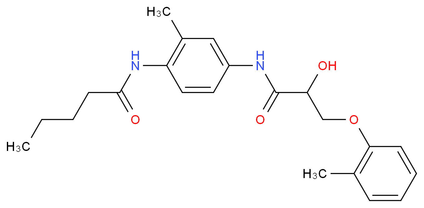 N-(4-{[2-hydroxy-3-(2-methylphenoxy)propanoyl]amino}-2-methylphenyl)pentanamide_分子结构_CAS_)