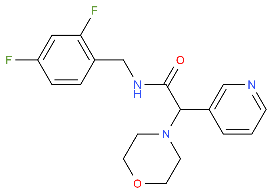 N-(2,4-difluorobenzyl)-2-(4-morpholinyl)-2-(3-pyridinyl)acetamide_分子结构_CAS_)