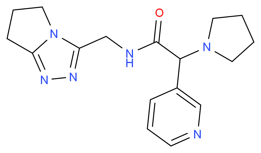 N-(6,7-dihydro-5H-pyrrolo[2,1-c][1,2,4]triazol-3-ylmethyl)-2-(3-pyridinyl)-2-(1-pyrrolidinyl)acetamide_分子结构_CAS_)