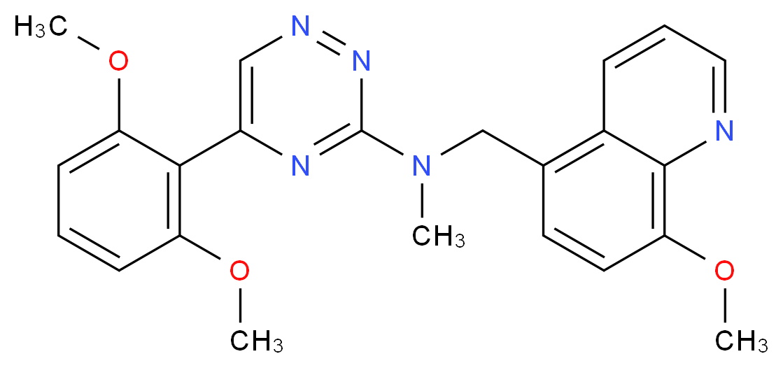 5-(2,6-dimethoxyphenyl)-N-[(8-methoxy-5-quinolinyl)methyl]-N-methyl-1,2,4-triazin-3-amine_分子结构_CAS_)