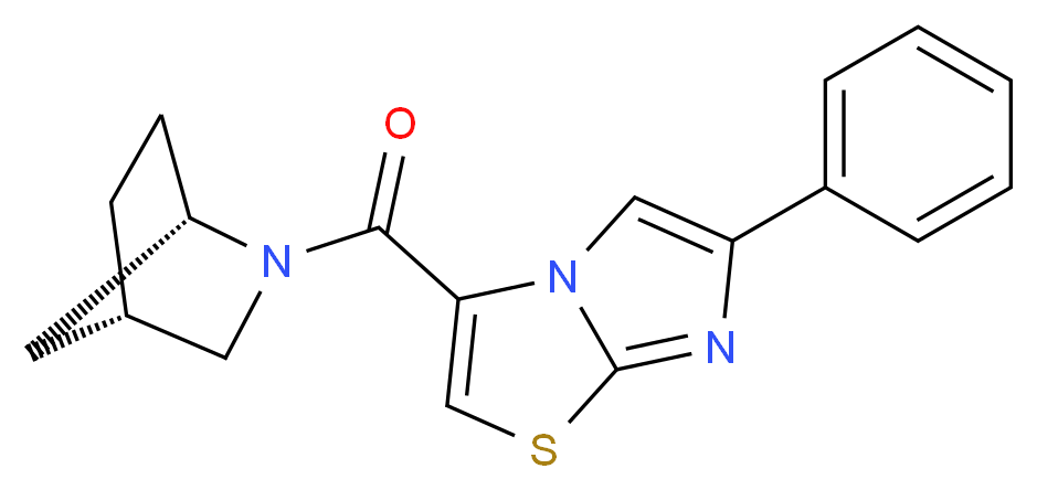 3-[(1S*,4S*)-2-azabicyclo[2.2.1]hept-2-ylcarbonyl]-6-phenylimidazo[2,1-b][1,3]thiazole_分子结构_CAS_)