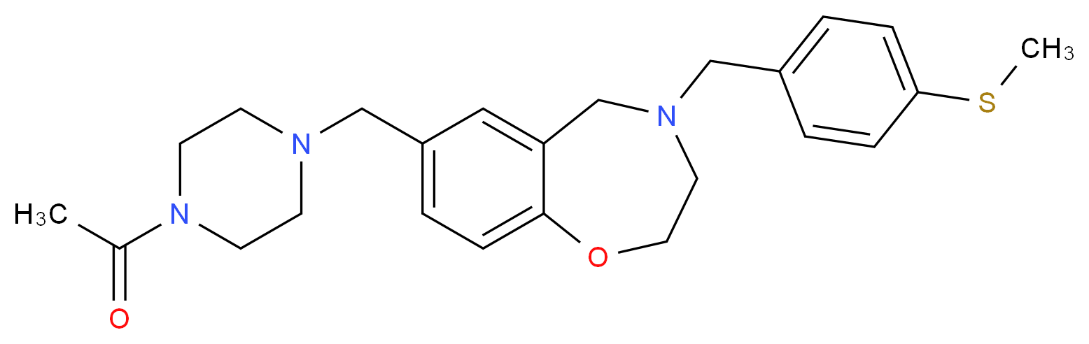 7-[(4-acetyl-1-piperazinyl)methyl]-4-[4-(methylthio)benzyl]-2,3,4,5-tetrahydro-1,4-benzoxazepine_分子结构_CAS_)