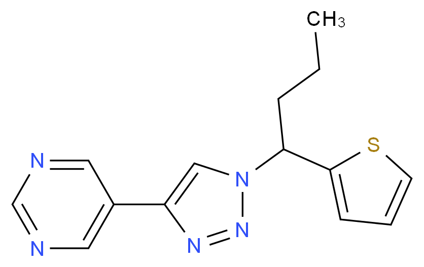 5-{1-[1-(2-thienyl)butyl]-1H-1,2,3-triazol-4-yl}pyrimidine_分子结构_CAS_)