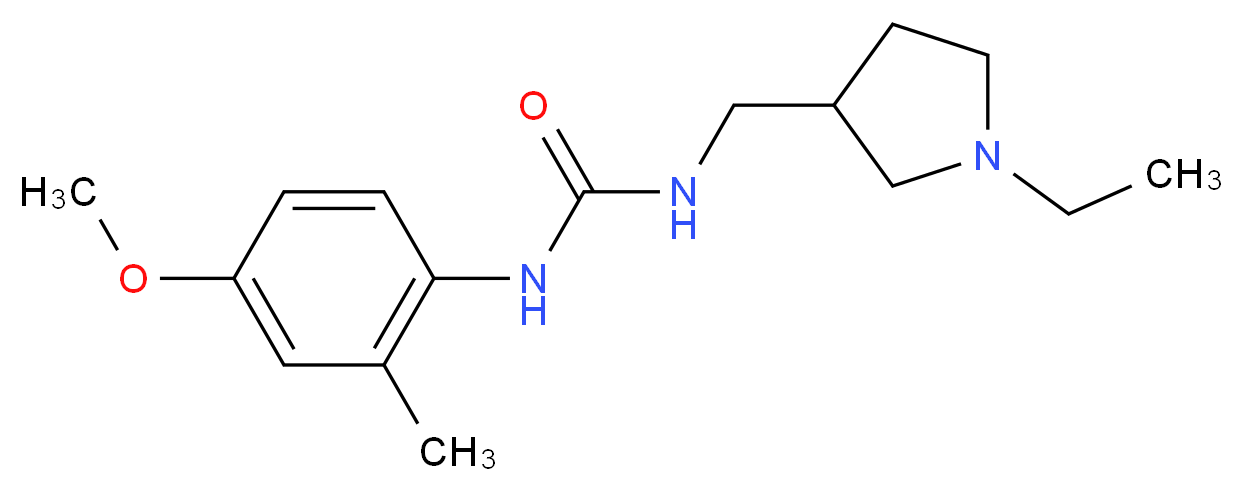N-[(1-ethylpyrrolidin-3-yl)methyl]-N'-(4-methoxy-2-methylphenyl)urea_分子结构_CAS_)