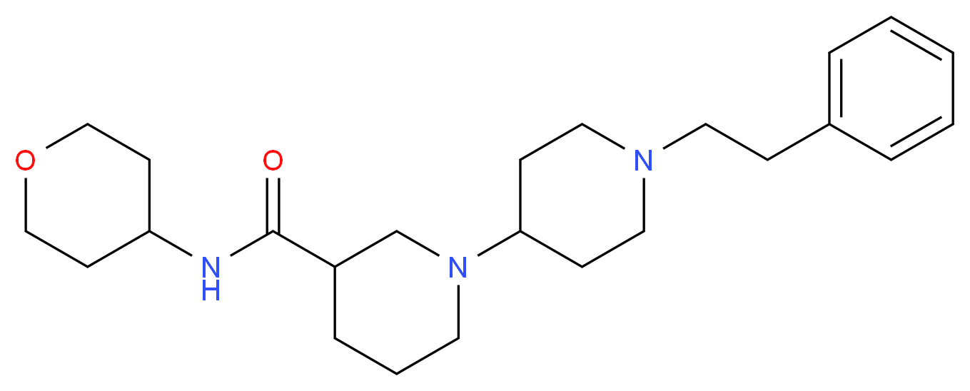 1'-(2-phenylethyl)-N-(tetrahydro-2H-pyran-4-yl)-1,4'-bipiperidine-3-carboxamide_分子结构_CAS_)