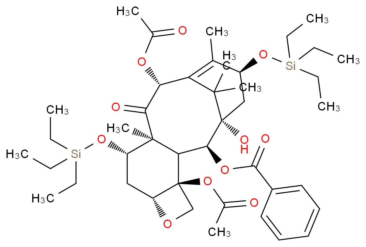 7,13-Bis-O-(triethylsilyl) Baccatin III_分子结构_CAS_150541-99-4)