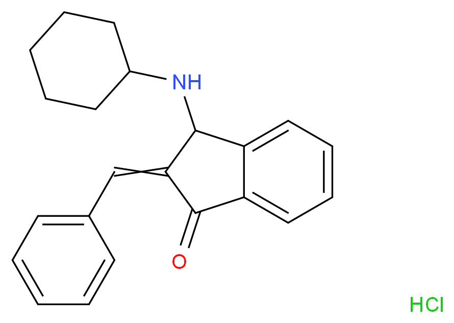 3-(cyclohexylamino)-2-(phenylmethylidene)-2,3-dihydro-1H-inden-1-one hydrochloride_分子结构_CAS_95130-23-7