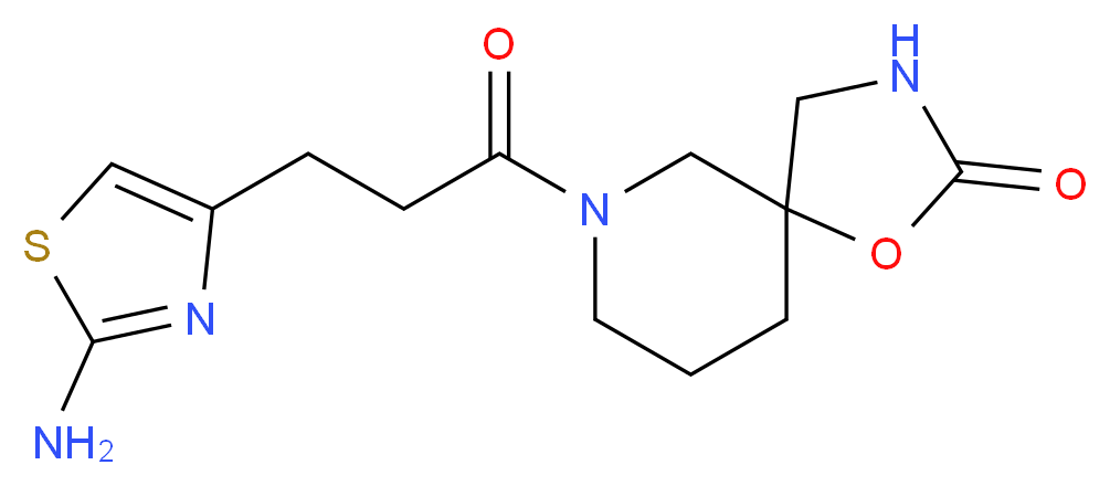 7-[3-(2-amino-1,3-thiazol-4-yl)propanoyl]-1-oxa-3,7-diazaspiro[4.5]decan-2-one_分子结构_CAS_)