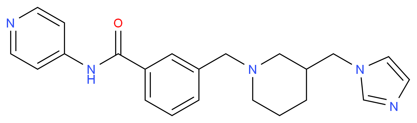 3-{[3-(1H-imidazol-1-ylmethyl)piperidin-1-yl]methyl}-N-pyridin-4-ylbenzamide_分子结构_CAS_)