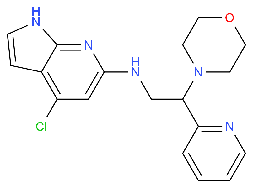 4-chloro-N-(2-morpholin-4-yl-2-pyridin-2-ylethyl)-1H-pyrrolo[2,3-b]pyridin-6-amine_分子结构_CAS_)