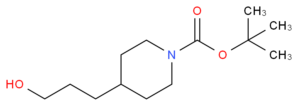 4-(3-Hydroxy-propyl)-piperidine-1-carboxylic acid tert-butyl ester_分子结构_CAS_156185-63-6)