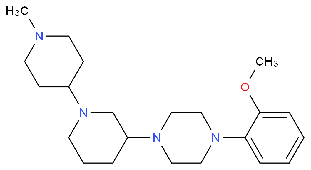 3-[4-(2-methoxyphenyl)-1-piperazinyl]-1'-methyl-1,4'-bipiperidine_分子结构_CAS_)