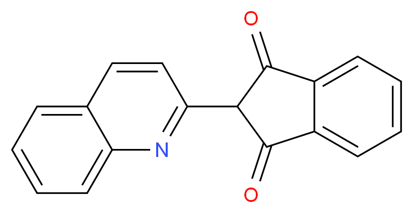 2-(quinolin-2-yl)-2,3-dihydro-1H-indene-1,3-dione_分子结构_CAS_8003-22-3