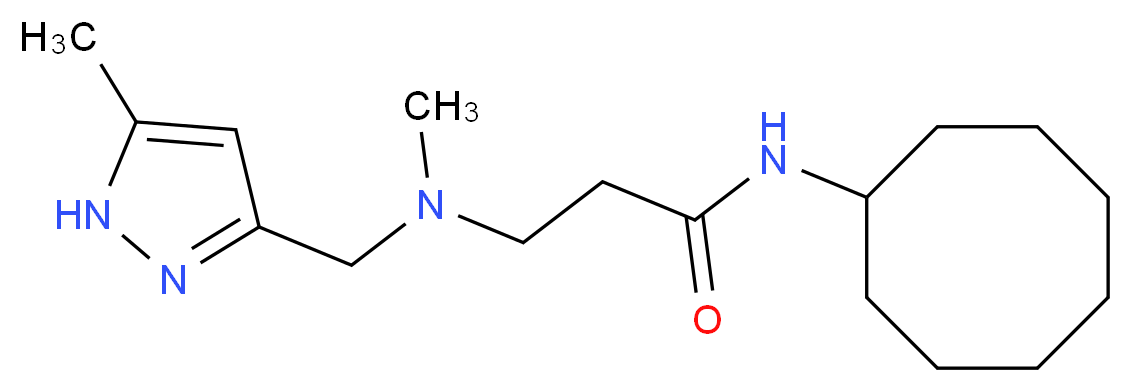 N-cyclooctyl-3-{methyl[(5-methyl-1H-pyrazol-3-yl)methyl]amino}propanamide_分子结构_CAS_)