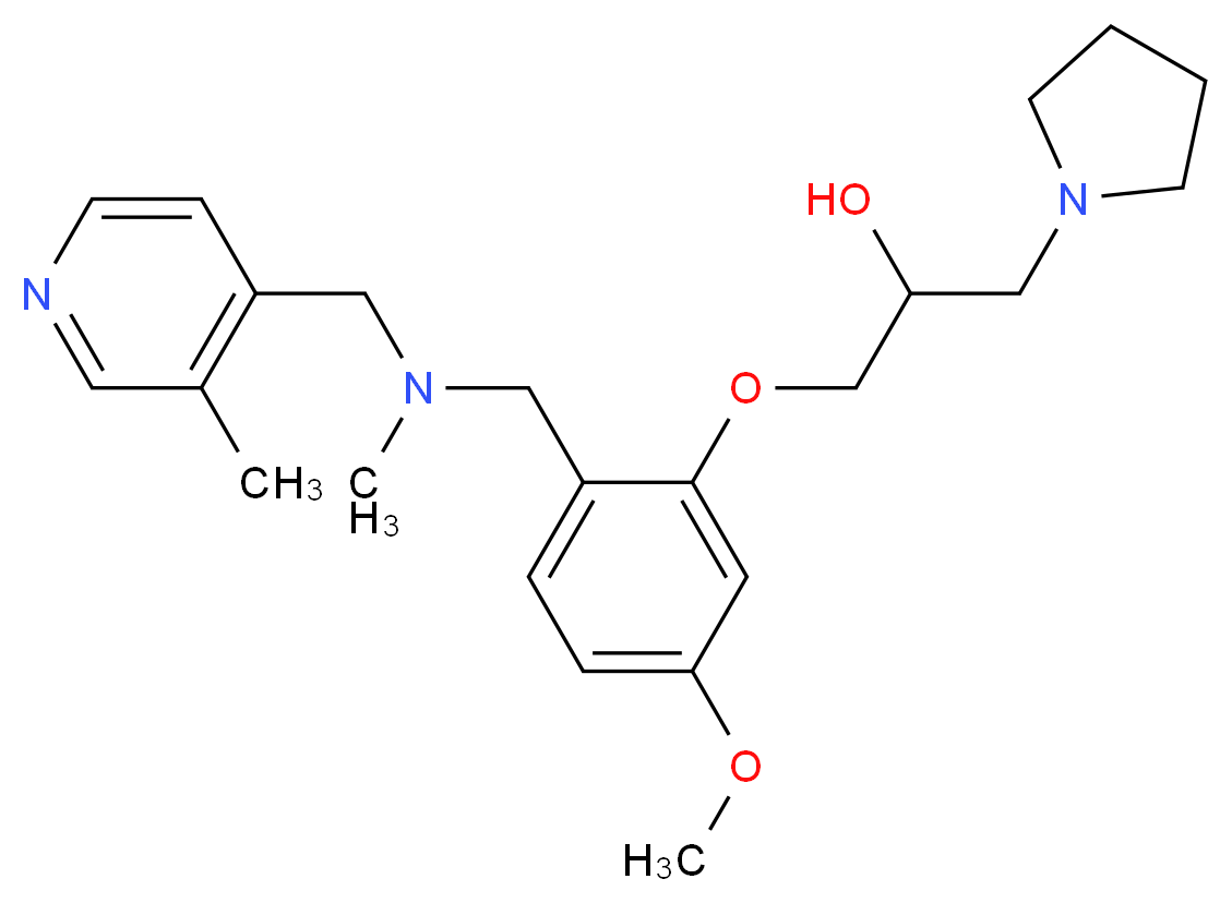 1-[5-methoxy-2-({methyl[(3-methylpyridin-4-yl)methyl]amino}methyl)phenoxy]-3-pyrrolidin-1-ylpropan-2-ol_分子结构_CAS_)
