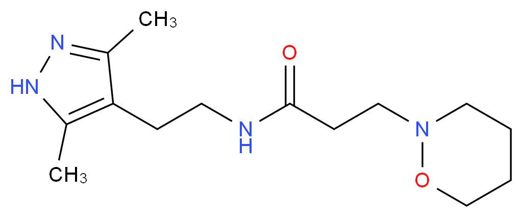 N-[2-(3,5-dimethyl-1H-pyrazol-4-yl)ethyl]-3-(1,2-oxazinan-2-yl)propanamide_分子结构_CAS_)