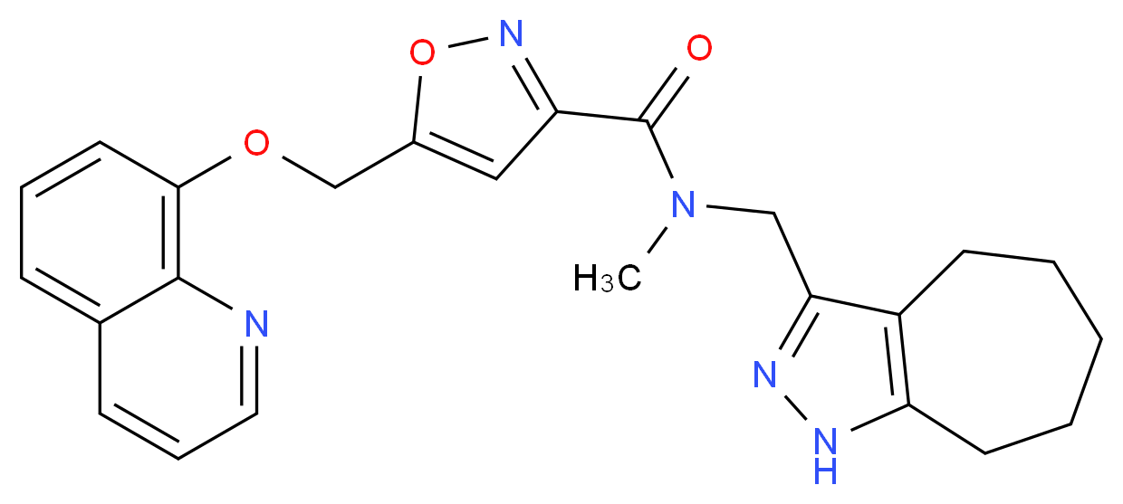 N-(1,4,5,6,7,8-hexahydrocyclohepta[c]pyrazol-3-ylmethyl)-N-methyl-5-[(8-quinolinyloxy)methyl]-3-isoxazolecarboxamide_分子结构_CAS_)