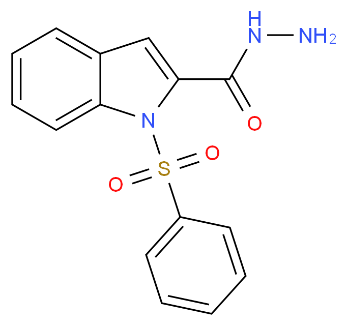 1-(PHENYLSULFONYL)-1H-INDOLE-2-CARBOXYLIC ACID HYDRAZIDE_分子结构_CAS_540740-51-0)