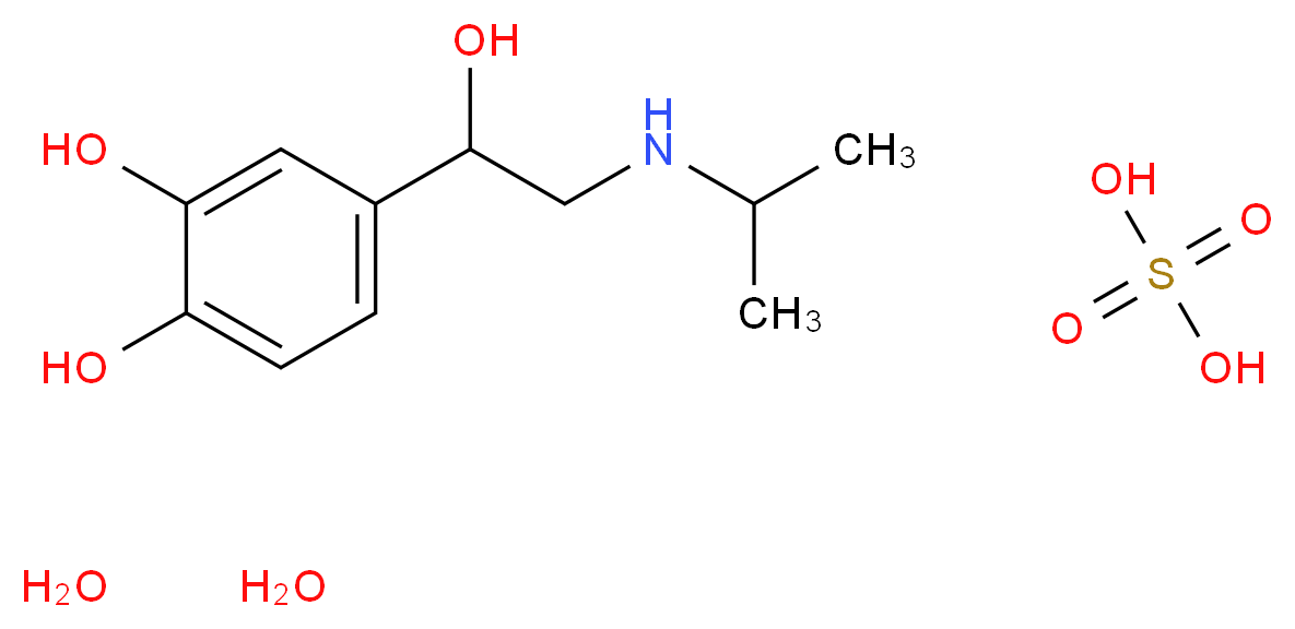 4-{1-hydroxy-2-[(propan-2-yl)amino]ethyl}benzene-1,2-diol sulfuric acid dihydrate_分子结构_CAS_6078-56-4