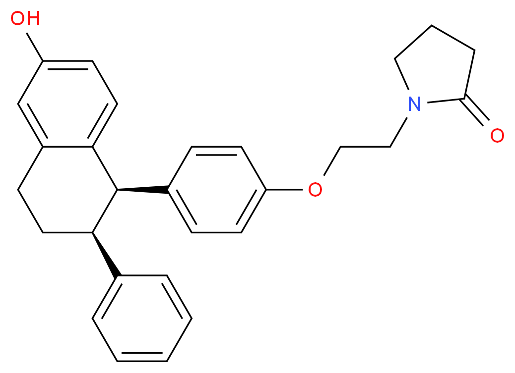 1-(2-{4-[(1R,2S)-6-hydroxy-2-phenyl-1,2,3,4-tetrahydronaphthalen-1-yl]phenoxy}ethyl)pyrrolidin-2-one_分子结构_CAS_366017-88-1