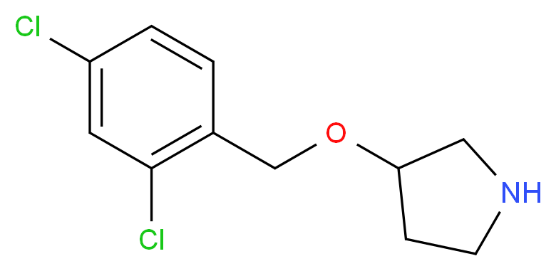 3-((2,4-Dichlorobenzyl)oxy)pyrrolidine_分子结构_CAS_1216252-62-8)