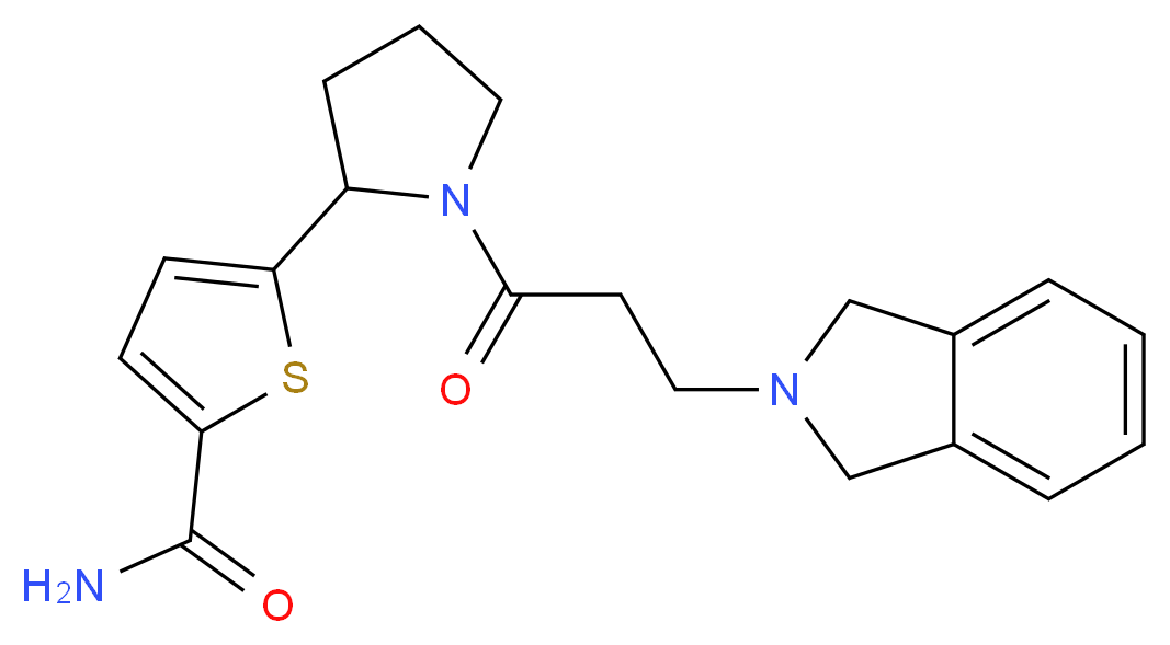 5-{1-[3-(1,3-dihydro-2H-isoindol-2-yl)propanoyl]-2-pyrrolidinyl}-2-thiophenecarboxamide_分子结构_CAS_)