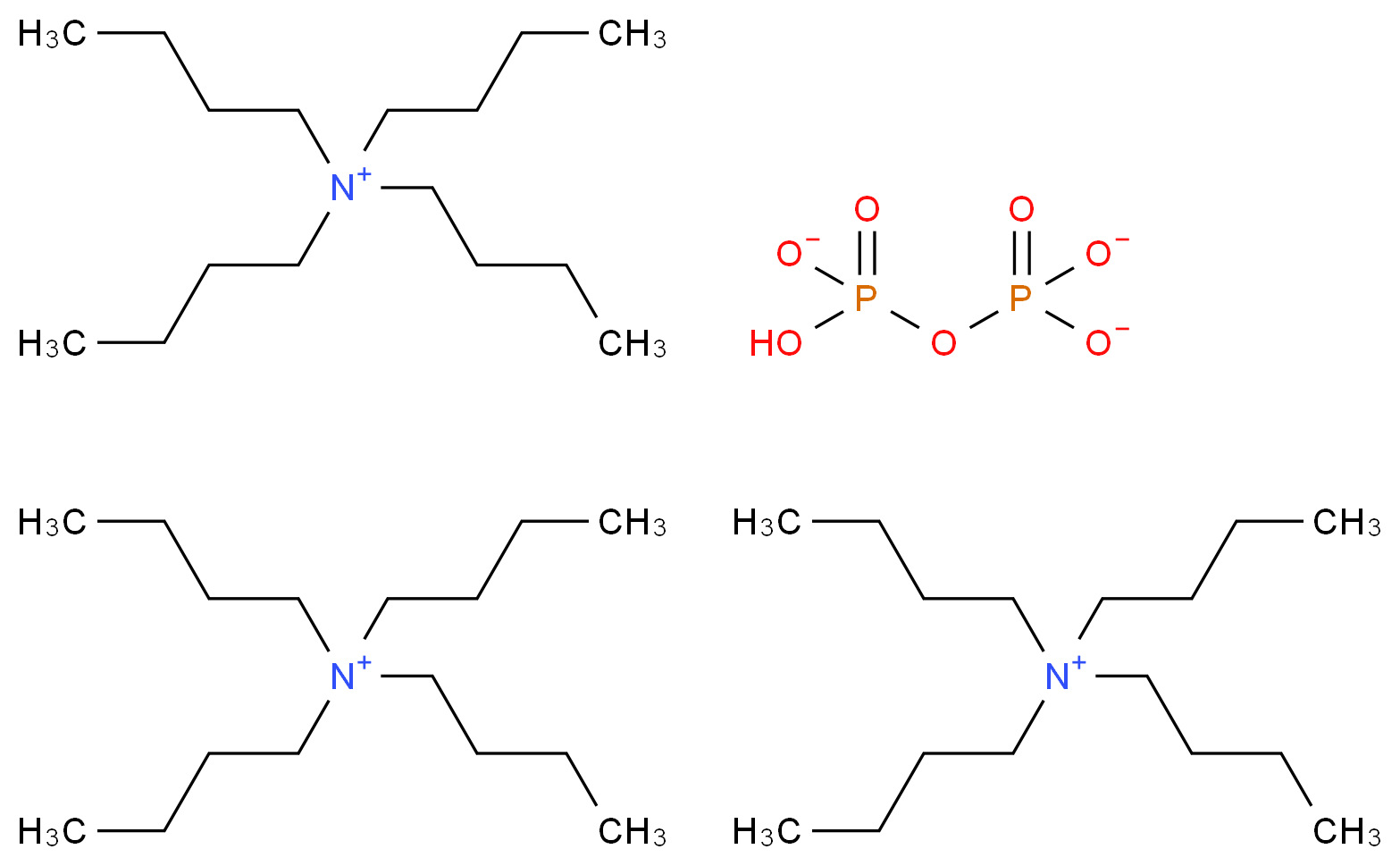tris(tetrabutylazanium) hydrogen (phosphonatooxy)phosphonate_分子结构_CAS_76947-02-9