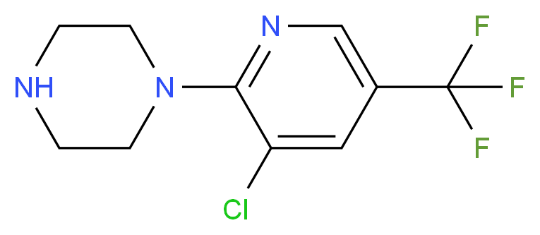 1-[3-chloro-5-(trifluoromethyl)pyridin-2-yl]piperazine_分子结构_CAS_132834-59-4