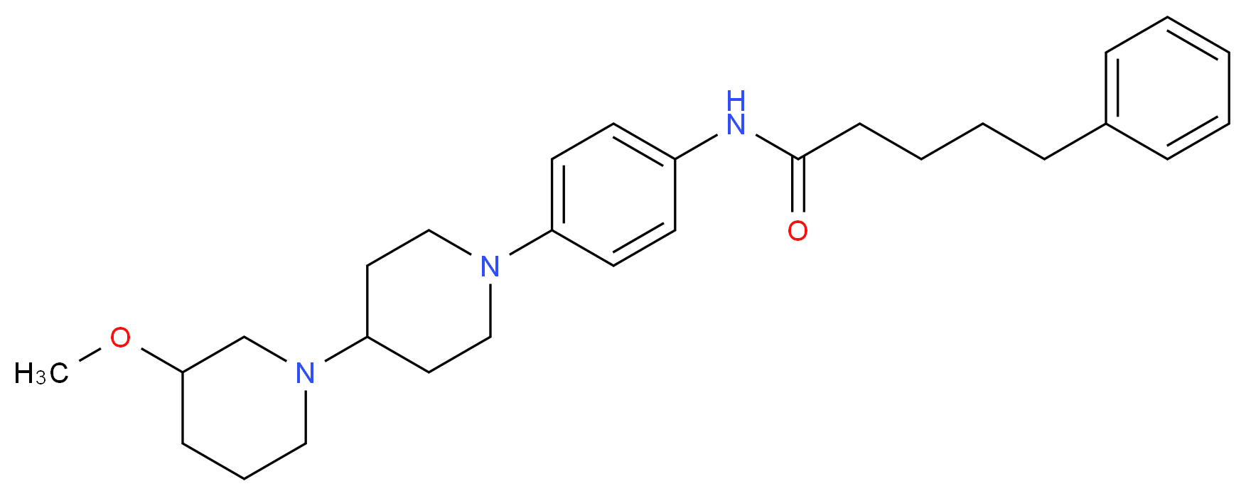 N-[4-(3-methoxy-1,4'-bipiperidin-1'-yl)phenyl]-5-phenylpentanamide_分子结构_CAS_)