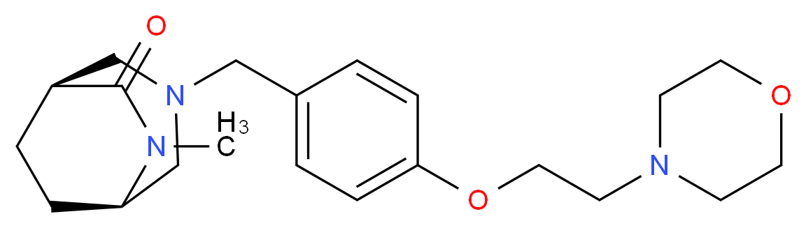 (1S*,5R*)-6-methyl-3-{4-[2-(4-morpholinyl)ethoxy]benzyl}-3,6-diazabicyclo[3.2.2]nonan-7-one_分子结构_CAS_)