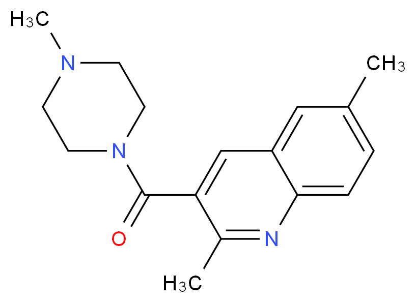 2,6-dimethyl-3-[(4-methyl-1-piperazinyl)carbonyl]quinoline_分子结构_CAS_)