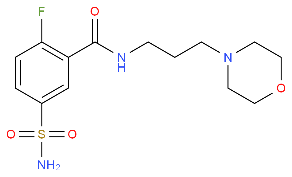 5-(aminosulfonyl)-2-fluoro-N-(3-morpholin-4-ylpropyl)benzamide_分子结构_CAS_)