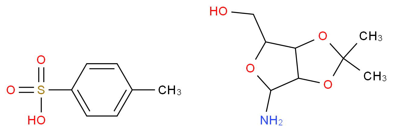 4-methylbenzene-1-sulfonic acid; {6-amino-2,2-dimethyl-tetrahydro-2H-furo[3,4-d][1,3]dioxol-4-yl}methanol_分子结构_CAS_29836-10-0