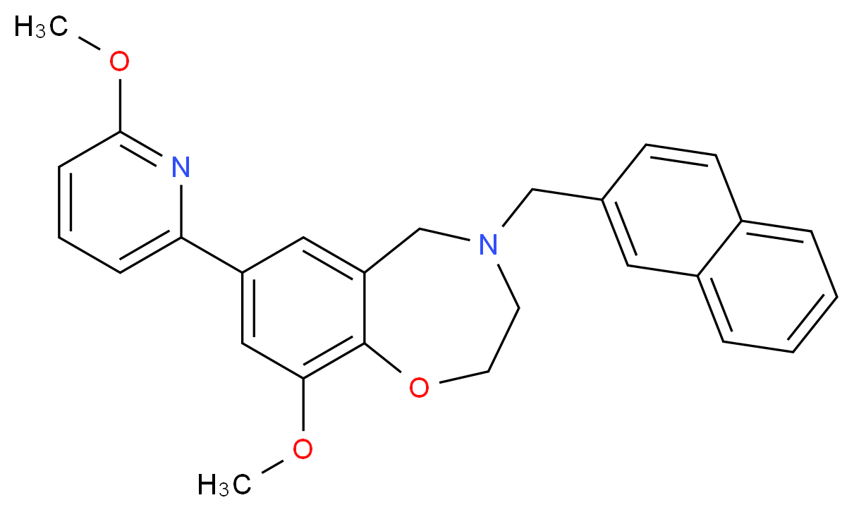 9-methoxy-7-(6-methoxy-2-pyridinyl)-4-(2-naphthylmethyl)-2,3,4,5-tetrahydro-1,4-benzoxazepine_分子结构_CAS_)