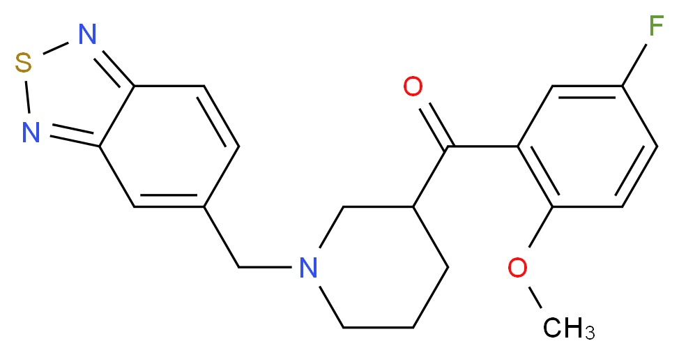 [1-(2,1,3-benzothiadiazol-5-ylmethyl)-3-piperidinyl](5-fluoro-2-methoxyphenyl)methanone_分子结构_CAS_)