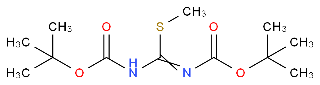 tert-butyl N-({[(tert-butoxy)carbonyl]amino}(methylsulfanyl)methylidene)carbamate_分子结构_CAS_107819-90-9