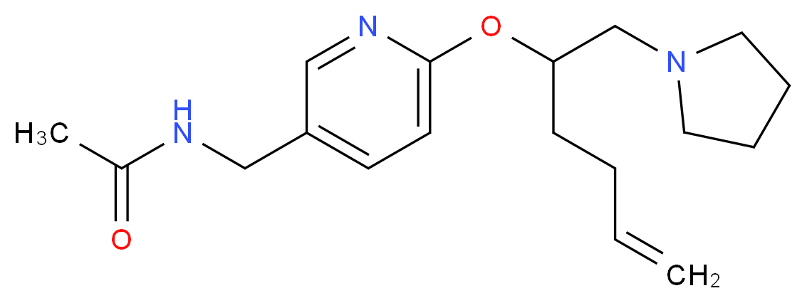 N-[(6-{[1-(pyrrolidin-1-ylmethyl)pent-4-en-1-yl]oxy}pyridin-3-yl)methyl]acetamide_分子结构_CAS_)