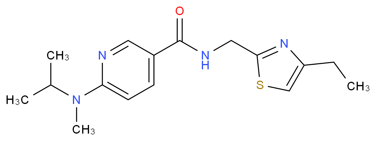 N-[(4-ethyl-1,3-thiazol-2-yl)methyl]-6-[isopropyl(methyl)amino]nicotinamide_分子结构_CAS_)