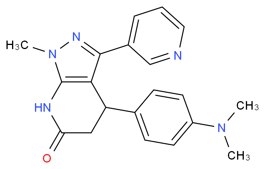 4-[4-(dimethylamino)phenyl]-1-methyl-3-pyridin-3-yl-1,4,5,7-tetrahydro-6H-pyrazolo[3,4-b]pyridin-6-one_分子结构_CAS_)