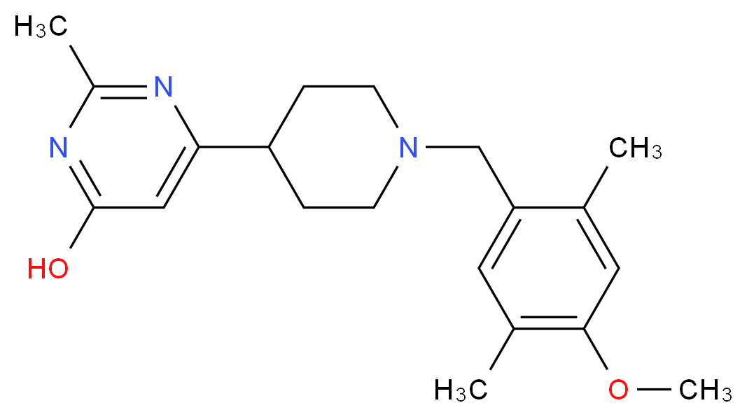 6-[1-(4-methoxy-2,5-dimethylbenzyl)-4-piperidinyl]-2-methyl-4-pyrimidinol_分子结构_CAS_)