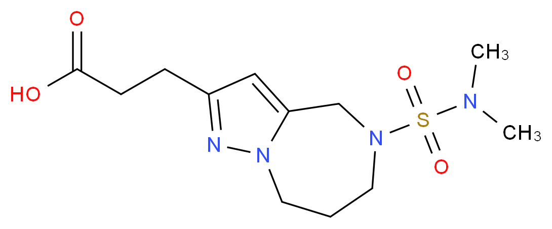 3-{5-[(dimethylamino)sulfonyl]-5,6,7,8-tetrahydro-4H-pyrazolo[1,5-a][1,4]diazepin-2-yl}propanoic acid_分子结构_CAS_)