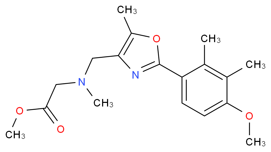 methyl N-{[2-(4-methoxy-2,3-dimethylphenyl)-5-methyl-1,3-oxazol-4-yl]methyl}-N-methylglycinate_分子结构_CAS_)