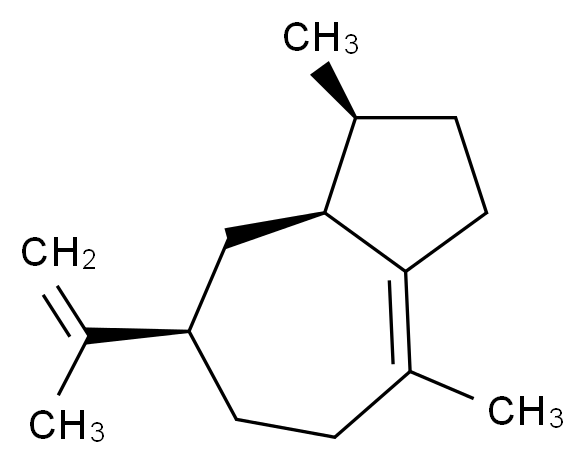 (3S,3aS,5R)-3,8-dimethyl-5-(prop-1-en-2-yl)-1,2,3,3a,4,5,6,7-octahydroazulene_分子结构_CAS_3691-11-0