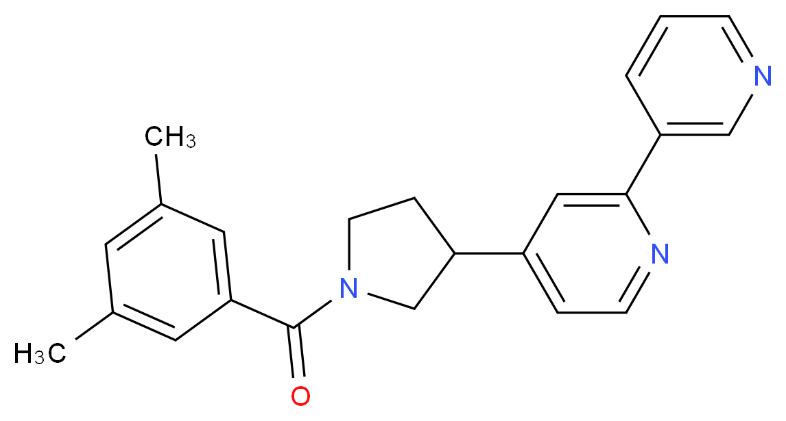 4-[1-(3,5-dimethylbenzoyl)pyrrolidin-3-yl]-2,3'-bipyridine_分子结构_CAS_)